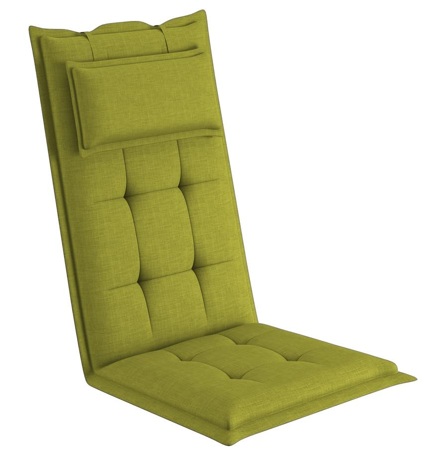 sunnypillow Coussin de Chaise de Jardin Dossier Haut - 120 x 50 x 9 cm - Résistant UV, Impermeable, Extérieur - Cordons de retenue, Bande de réglage,...