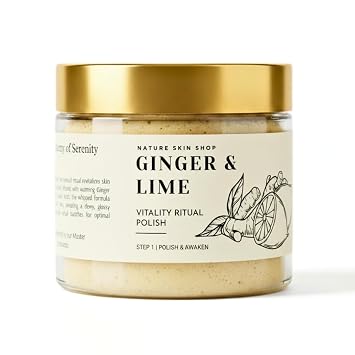 Nature Skin Shop Ginger & Lime Vitality Ritual Polish Invigorating Whipped Exfoliating Body Scrub, 8oz