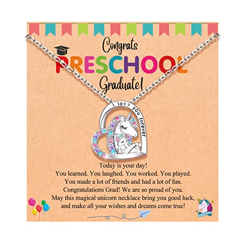 Graduation Gifts/First Day of School Gifts for Girls, Unicorn Necklace for Girls