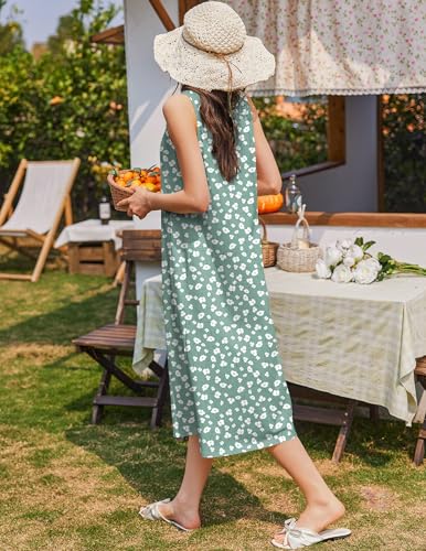 Image of Ekouaer Nightgowns for Women Cotton Long Night Gown Sleeveless Sleep Dress Victorian Nightdress Ladies Sleepwear