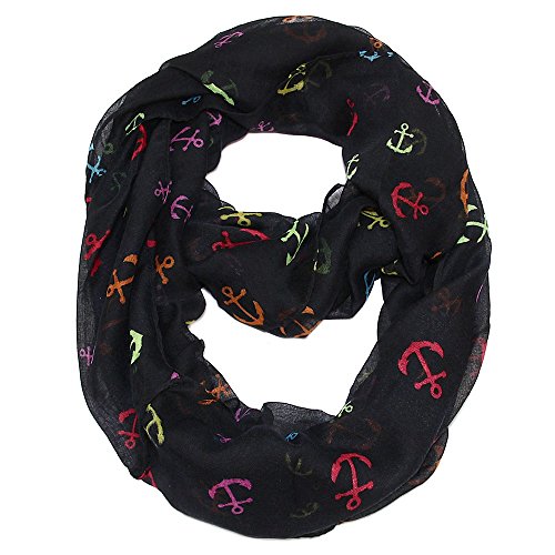 Falari Infinity Loop Scarf Mix Anchor Printed Lightweight