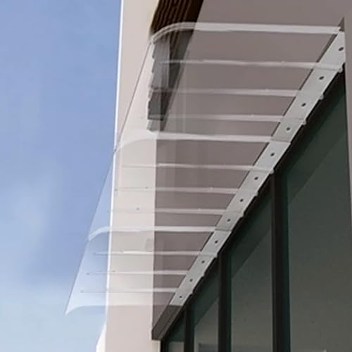 Toldo invisible para ventana, cubierta de policarbonato empalmado con ranuras, toldo transparente para lluvia, toldo para patio, balcón, aire