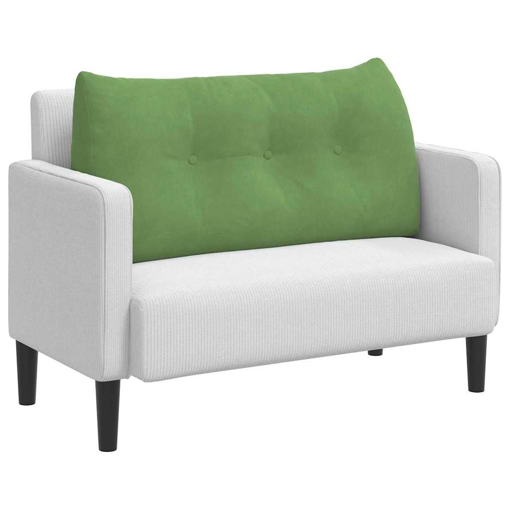 Rückenkissen 100 x 24 x 50 cm, Samt Lesekissen für Sofa und Bett, Hellgrün, Ergonomisches Stützkissen mit Seitentasche und waschbarem Bezug, Dekokissen für Wohnzimmer