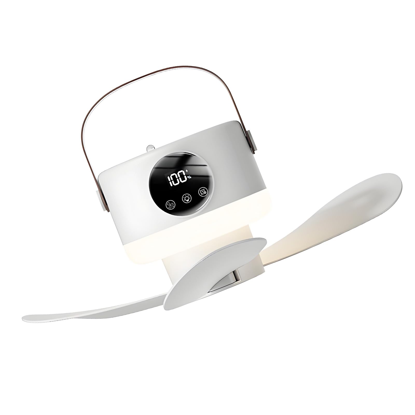 Ljmyy Portable USB Rechargeable Camping Fan Light With Remote Control Energy Saving Hanging Fan Light for Bedroom Camping
