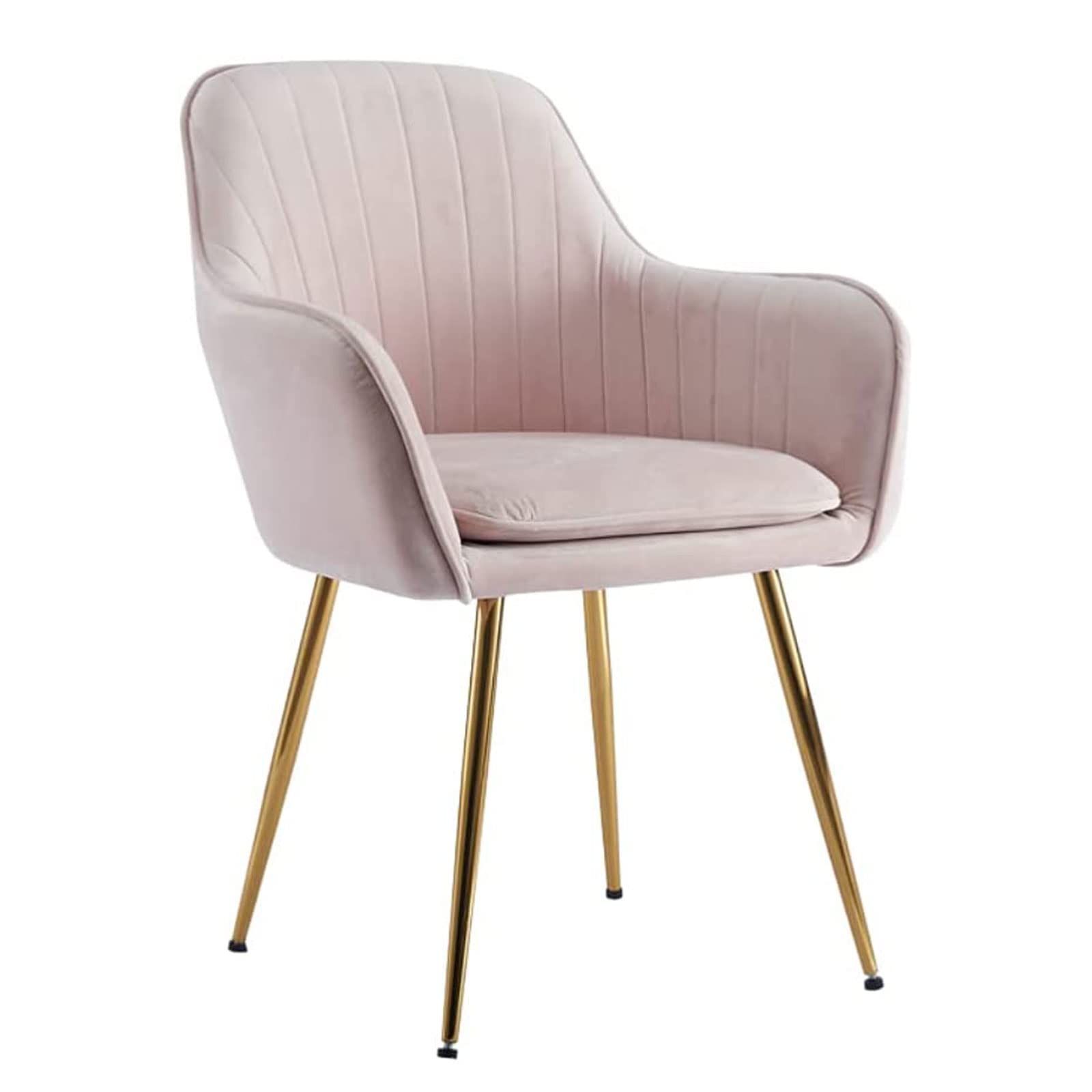 Bharat Bhavishya Vanity Chair for Makeup Room Midcentury Modern Accent Chair with Back Support & Armrest Makeup Chair for Dining Room Makeup Desk Chair Dining Room (Pink)