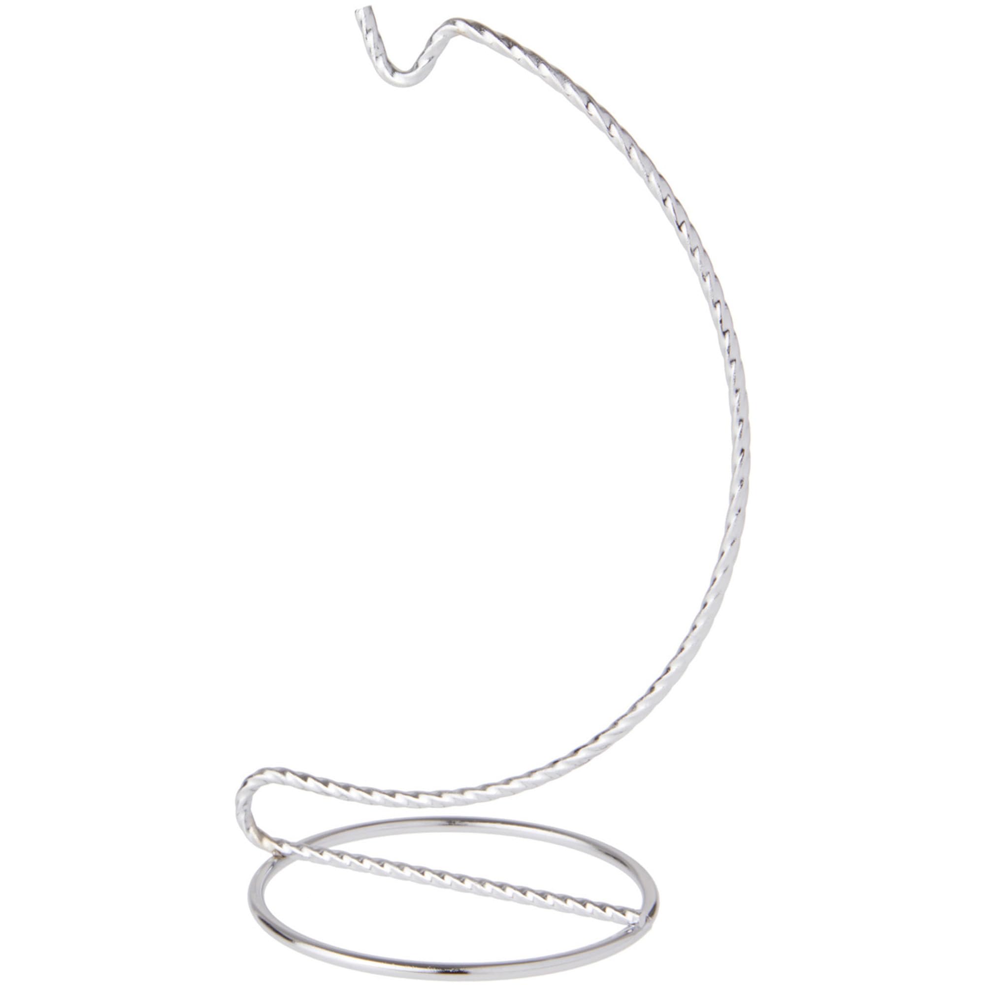 Bard's Twisted Silver-Toned Ornament Stand, 6" H x 2.625" W x 2.625" D