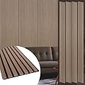 Yuzzy Wood Panels for Wall - 9 Feet Dark Walnut Wood Slat Acoustic Panels 4 PCS - Modern Sound Absorbing Wall Panels for Interior Wall Decor for Home, Office, Studio