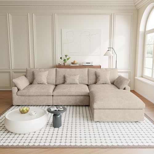 Modular Sectional Sofa Cloud Couch, 119.29" L Shaped Couch with