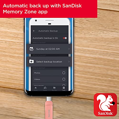 Image of SanDisk 128GB Ultra Dual Drive Go USB Type-C Flash Drive, Peach - SDDDC3-128G-G46PC