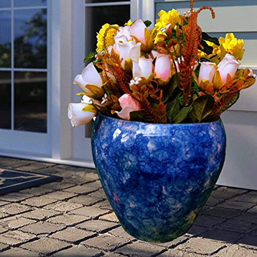 Niyara Stylish Ceramic Pots for Indoor Plants,Succulent,Outdoor,Balcony,Home,Garden,Office Size -Large 8 inches (Blue) (B09CMRX2TN) Amazon Price History, Amazon Price Tracker