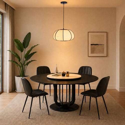 Image of Pendant Light, Boho Bamboo Hanging Light with Adjustable Height