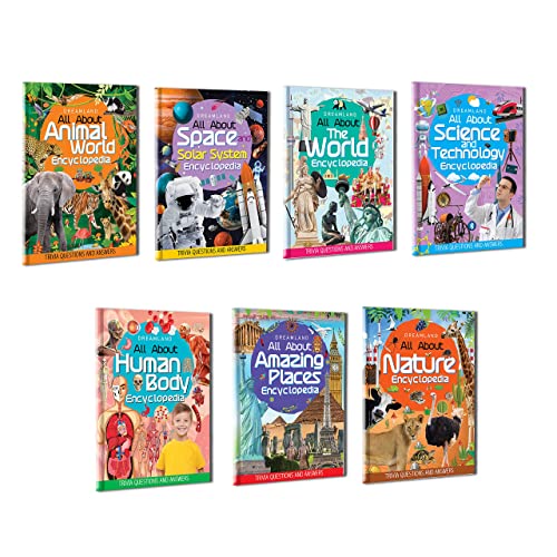 Children Encyclopedia Books Pack for Age 5 - 15 Years- All About Trivia Questions and Answers | Animals World, Space and Solar System, The World, Science ... Human Body, Amazing Places, Nature
