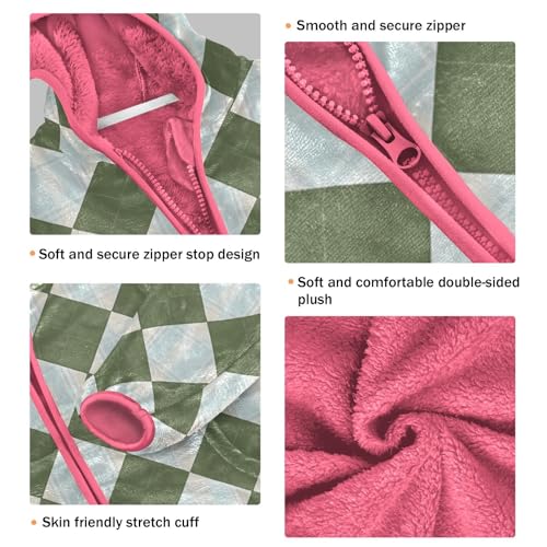 GuoChe Plaid Green Yellow White Toddler Fleece Jacket3