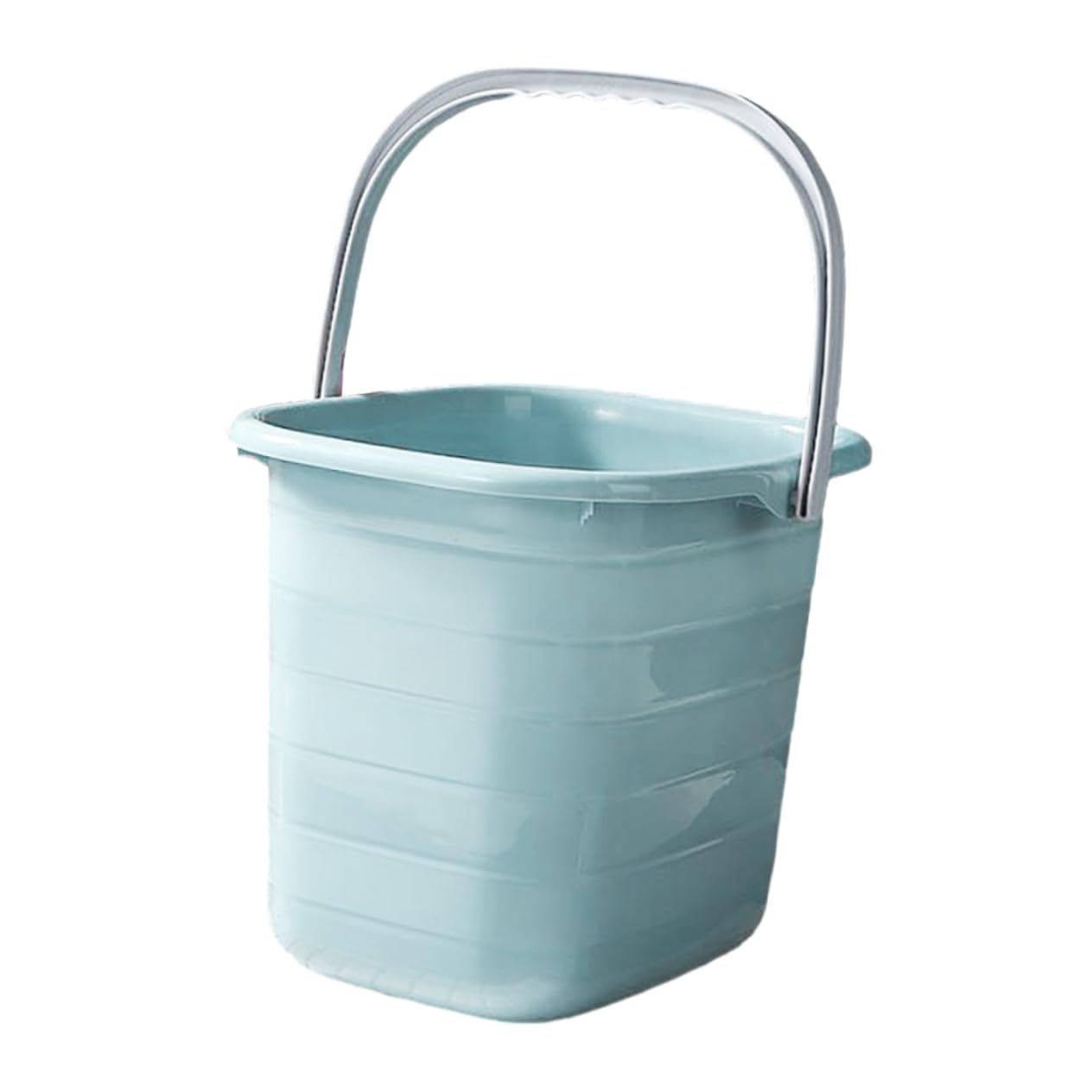 Secchio di Plastica Rettangolare Manico, Capacità Elevata, Antiscivolo e Resistente, per Famiglie e Giardinaggio