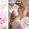 Asudaro 1PCS Broche Fleur Plumes, Femmes élégante Broche Fleur Plume Bandeau Accessoires Boutonnière Fleur Délicate Broche Fleur Clip Plume Pour Dame Grils Broche Plume #5