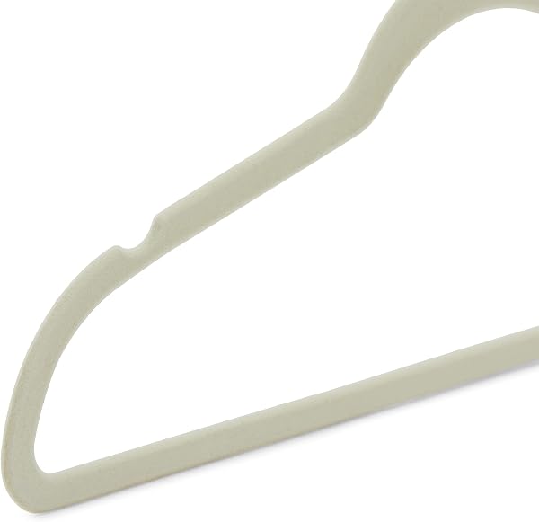 Amazon Basics Perchas de Terciopelo para Trajes - Paquete de 50, Marfil - 4