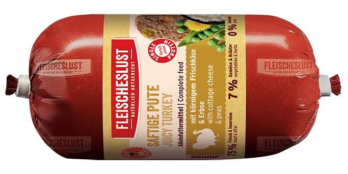 Fleischeslust Saftige Pute mit körnigem Frischkäse & Erbse Wurst (1 x 200 Gramm)