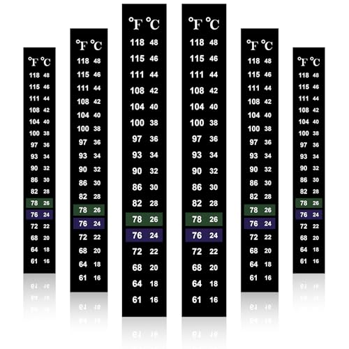Image of Zonon 24 Pcs Stick on Thermometer Strip for Brewing Fermenting Temperature Sticker Decal Crystal Adhesive 61-118 f (16-48 c) Digital Display Sticker for Wine Beer Aquariums