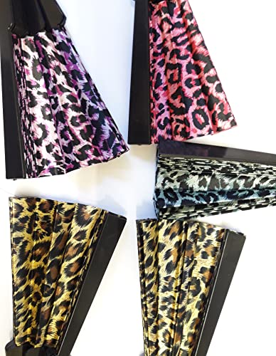 ICT Set 12 Pezzi VENTAGLI di Stoffa Leopardato 4