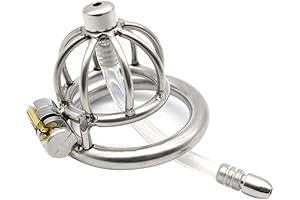Beauty7 Stainless Steel Men Male Penis Chastity Cage Locked Device Urethral Catheter...