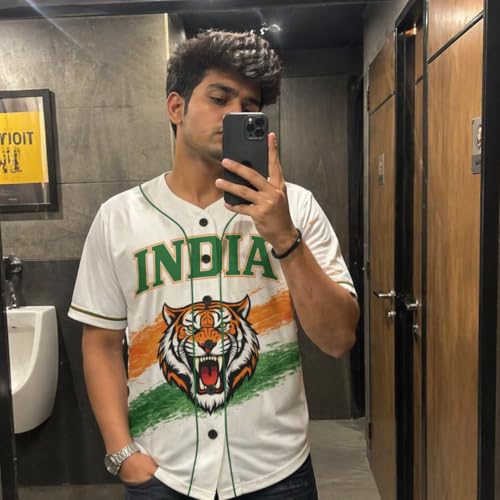 Custom India Baseball Jersey - Personalized Indian Pride Sport Shirts with Name Number, Softball Uniform Gifts Men Women miniatura 2