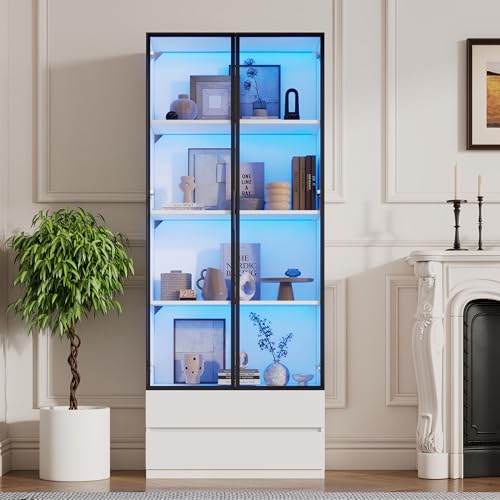 Vitrina de 80 x 34 x 200 cm, armario alto con...