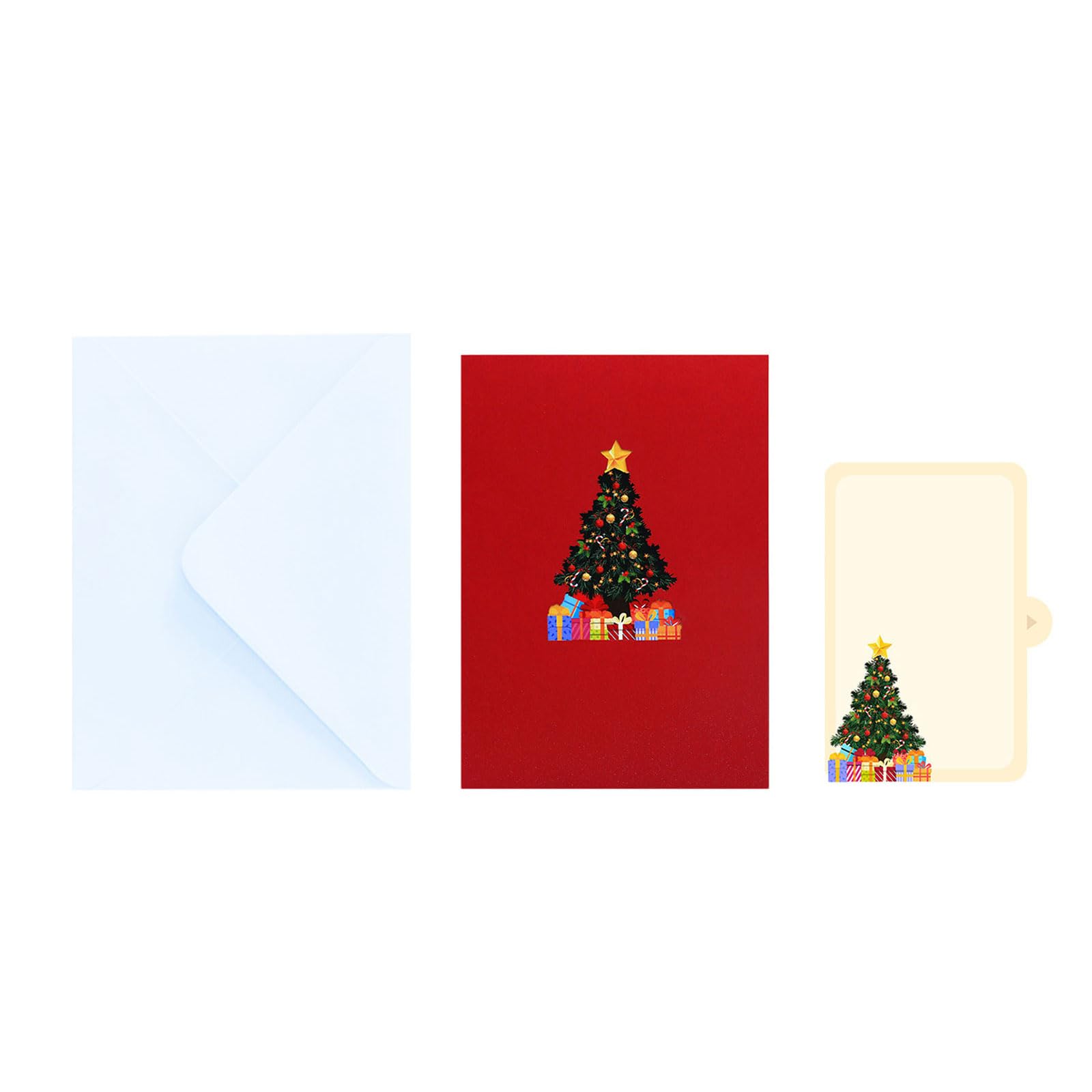 Xjdzineq Popup Christmas Tree Greeting Card with Gift Scene Invitation with Envelope for Holidays Celebration Holiday Party Invitation
