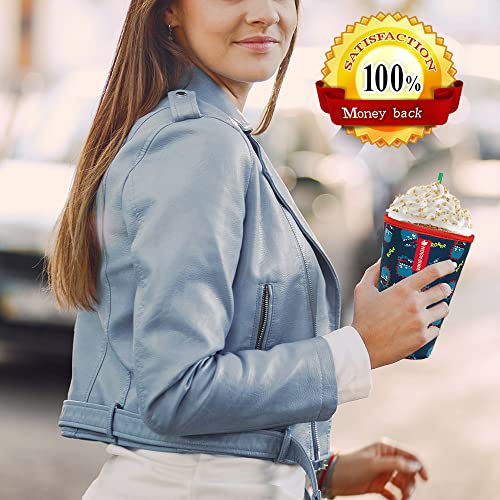 Image of Reusable Iced Coffee Insulator Sleeve for Cold Beverages and Neoprene Cold Coffee Cup Sleeves Cooler Cover 16-32OZ for Coffee Cups, McDonalds, Dunkin Donuts, More(Colorful print)
