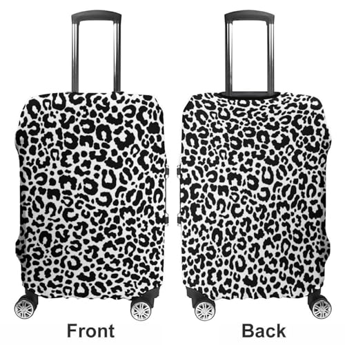 White And Black Leopard Skin Pattern Luggage Cover Travel Suitcase Cover Luggage Protector 22-24 Inch3