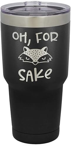 Taza de viaje de acero inoxidable OH FOR FOX SAKE de 30 onzas con popote y tapa superior deslizante  Comparar con Yeti Rambler
