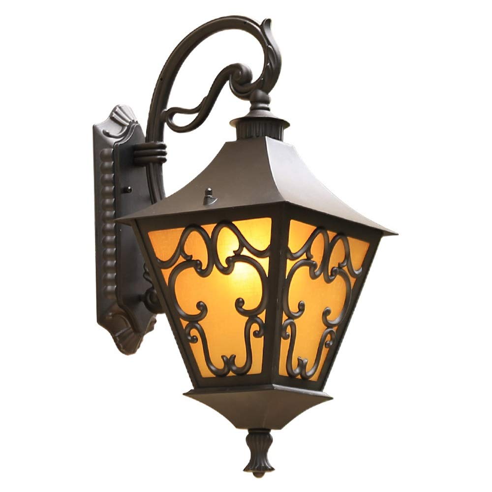 IUokLU Wall Sconce Light Fixture Traditional Oriental Exterior Light Fixture, Outdoor Wall Sconce/Lantern - Die-cast Aluminum Outside Porch Wall Mount Light Fixture in Brown Finish with O
