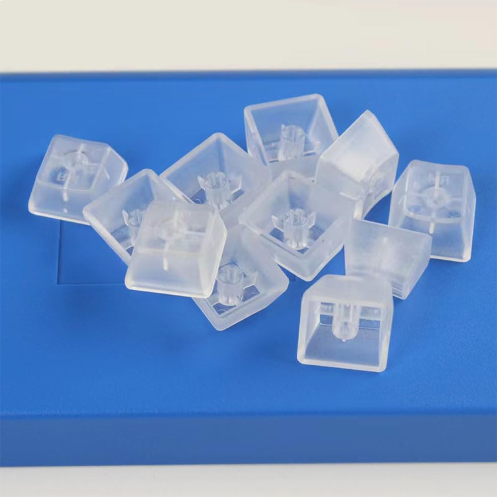 OEM Profile Blank Keycaps ABS Frosted Transparent Translucent 1U R4 Keycap for MX switches Mechanical Keyboard(Transparent, 100pcs)