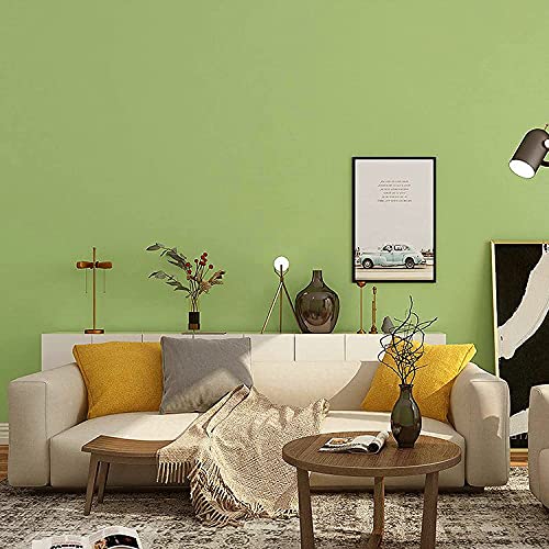 HOMEMATES Self-Adhesive Wallpaper Waterproof Old Furniture Vinyl Stickers Wooden Door Wardrobe Desktop PVC Wall Papers 45 X 304 CM- (Green Matte)