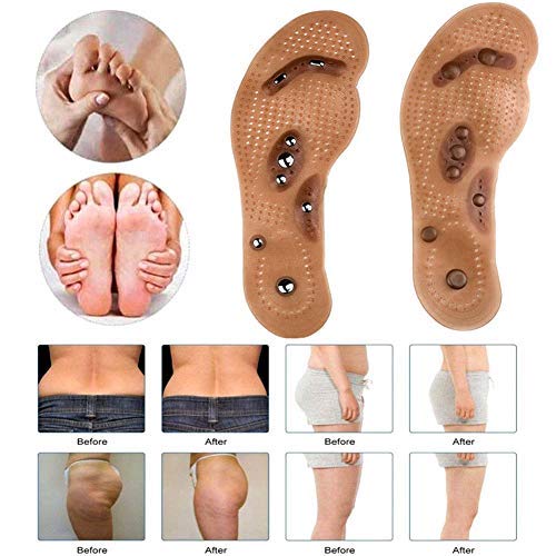 ZREAL 1 paire de coussinets de soins des pieds pour l'acupression amincissante Semelle intérieure magnétique de massage 35-40