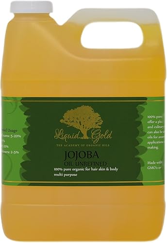 Aceite de jojoba dorado prémium de 32 onzas líquidas 100% puro, orgánico prensado en frío, sin refinar, para el cuidado de la salud de las uñas