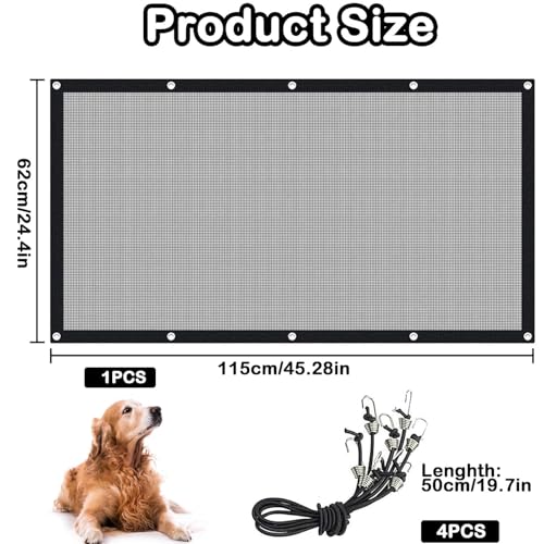 DvBCNMe Hundenetz Auto Kofferraum, 75 X 115 cm Trennnetz Für Hunde Im Auto Mit 4 Eisenhaken, Hundegitter Auto Kofferraum, Sicherheitsnetz Für Haustiere, Ideal Für Reisen Mit Hund