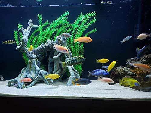 Image of Aquarium Decorations Plastic Plants 24 inch Large Artificial Fish Tank Plant Ornament for Fish