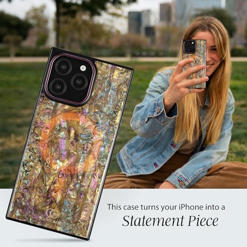Image of COCOMII Rectangle for iPhone 13 Pro Max Case, Eclipse Abalone Shell