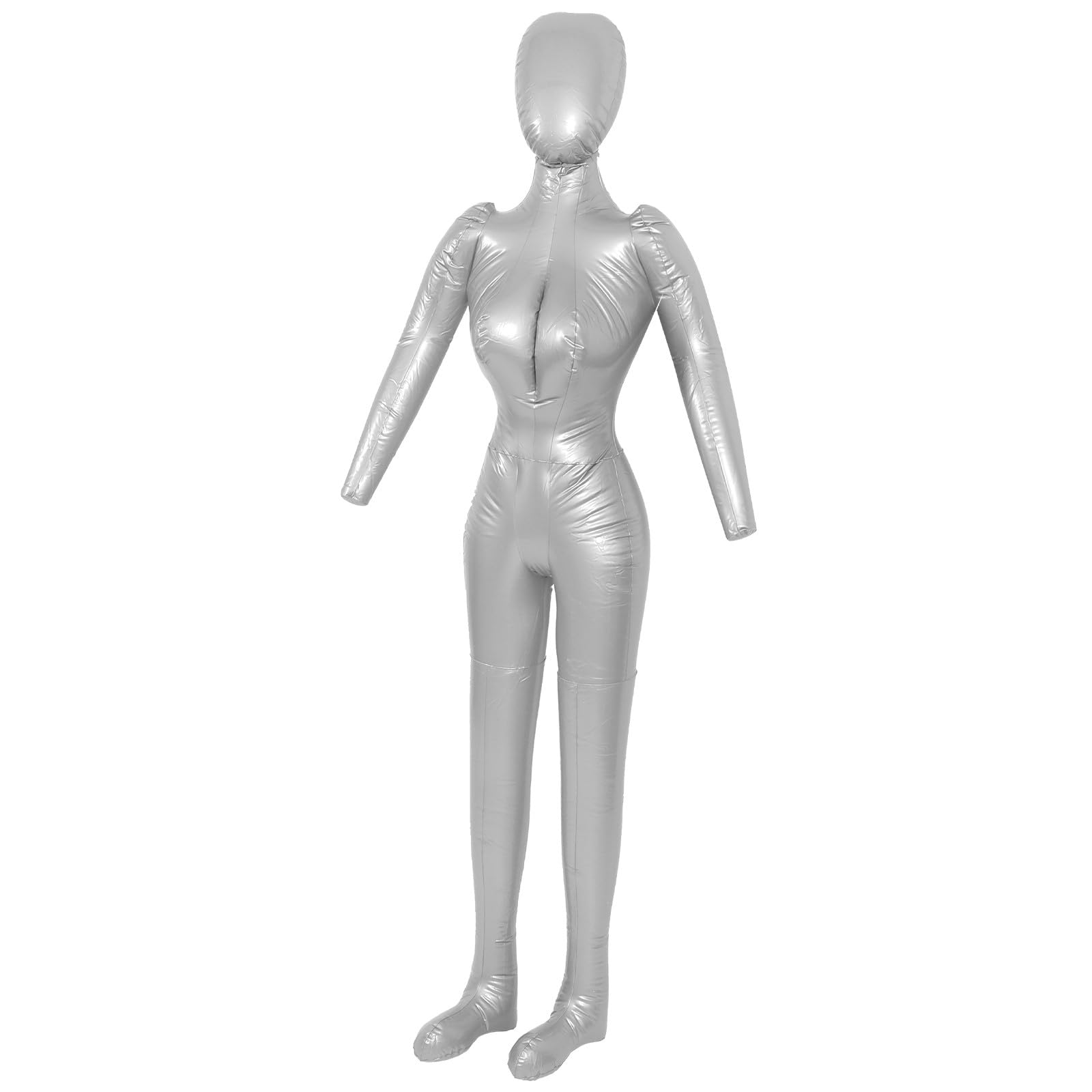 Maniquí inflable de mujer PRETYZOOM en PVC plata para ropa