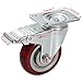 4 Inch Caster Wheels, Set of 4, Heavy Duty Casters Load 2400lbs with Brakes & Top Plate, 360-degree Swivel Casters for Furniture and Workbench Cart (Free Hardware Kit)