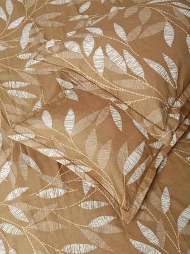 Image of ROSARAHOME 180 TC Microfiber Flat Queen Size Double Bed Bedsheet with 2 Pillow Cover| Bedsheet:240cmx225cm Pillow Covers:45cmx70cm,Floral Brown