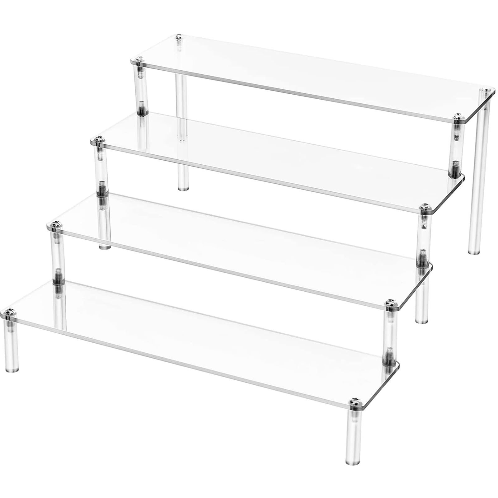 TFAOYS Shelving Unit Multi Layer Display Stand for Home Decoration Storage Desktop Space Utilization Acrylic Step Shelf