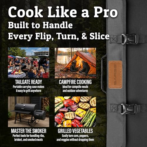 Set de 5 piezas para parrilla en acero inox con estuche miniatura 4