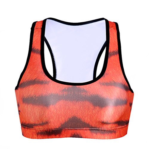 Image of Sister Amy Women's Aerobics Gym Dance Yoga Vest Printed Sports Bra Top Vest