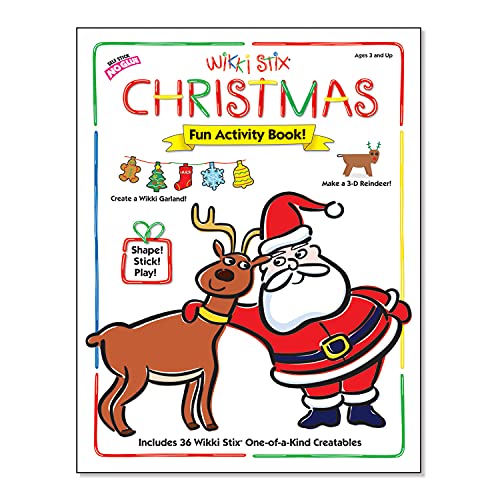 Wikki Stix Christmas Fun Activity Book, Includes Over 25 Holiday Activities and 36 Wikki Stix, Made in The USA!