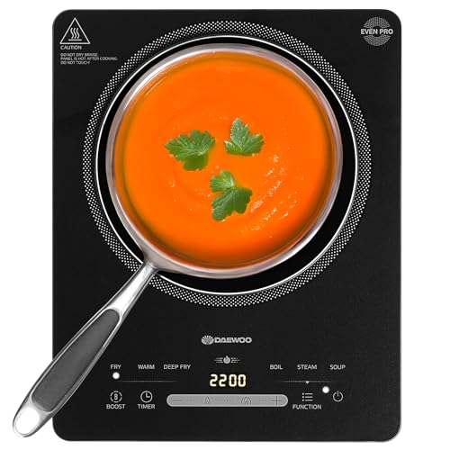 Daewoo 2200W Portable Single Induction Hob – Convenient...