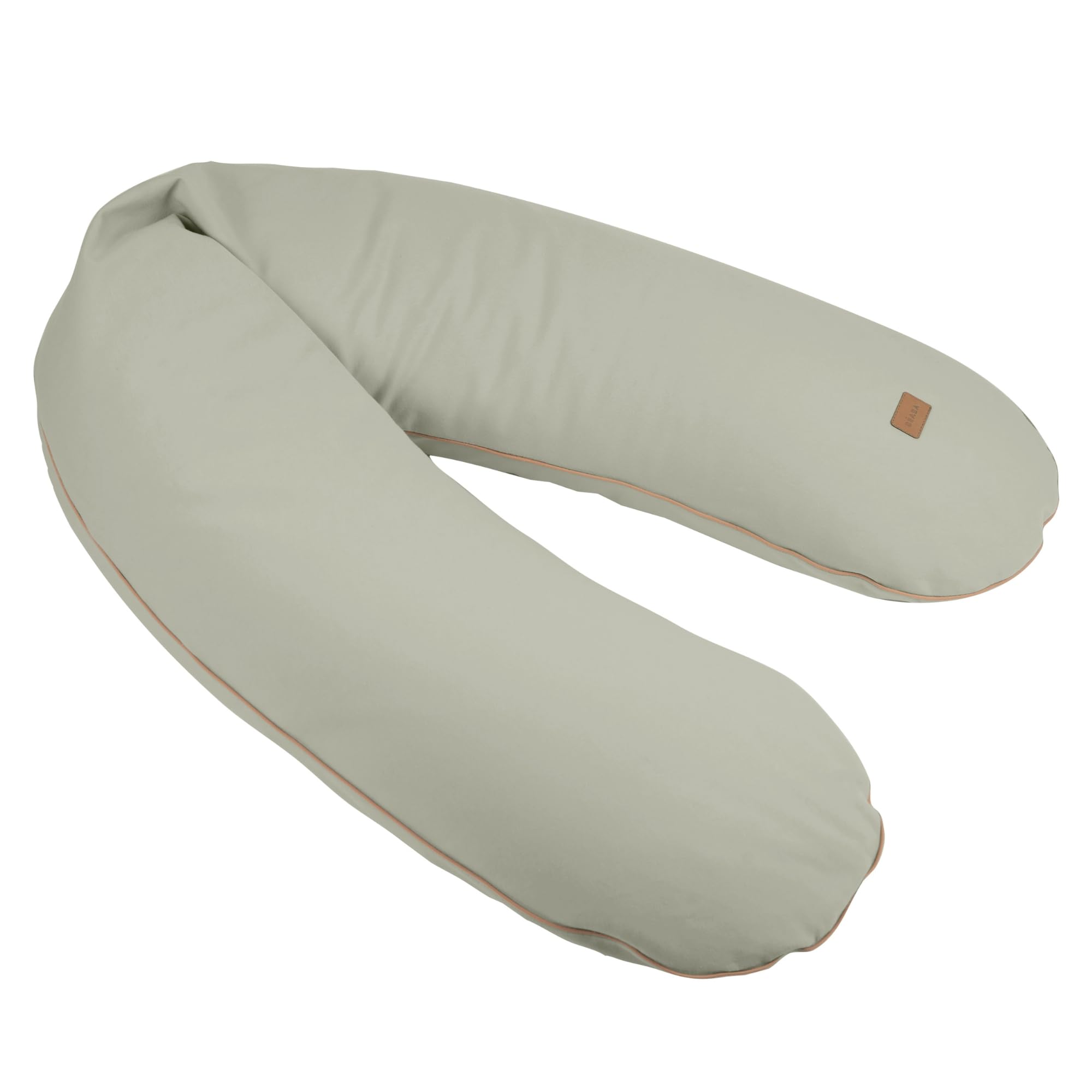 BEABA Coussin de Grossesse & Allaitement XXL 180 cm, Coussin Multifonctions Maternité, Soutien Corps Entier, Microbilles Silencieuses, Déhoussable & Lavable, OEKOTEX, French Terry, Pistache