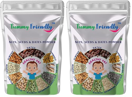 Image of TummyFriendly Foods Premium Nuts, Seeds and Dates Powder | Dry Fruit Powder For Baby Kids | Dry Nuts For Babies Kids and Adults | No Hidden Sugar | No Preservatives | 200g (Pack of 2)