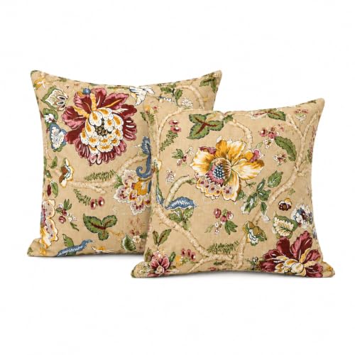 Image of Clasiko Cotton Cushion Covers Set of 5; 16x16 Inches; Floral Fushion