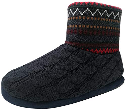 COFACE Homme Haute Qualité Niche Chaussons d'hiver Chaud Anti-dérapant Chaussures doublées pour intérieur/extérieur, Bleu Foncé, 39 EU Cover
